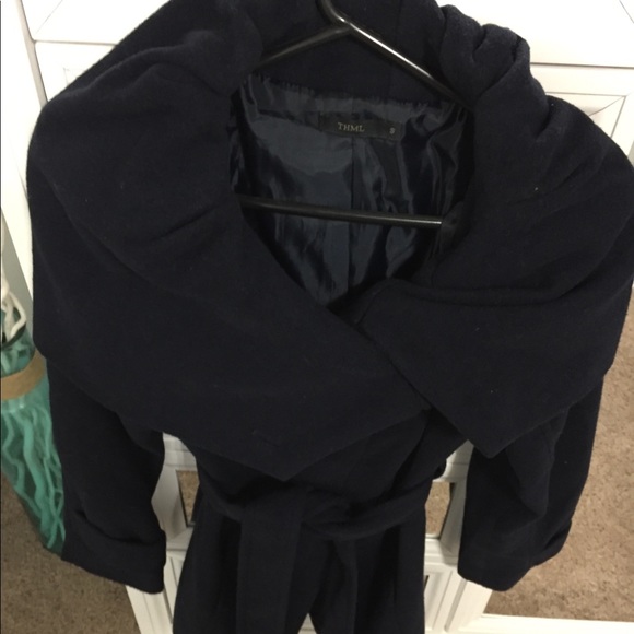 THML Jackets & Coats Navy Blue Dress Coat Poshmark